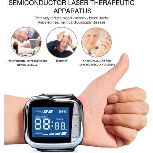 Diode 650nm Laser LLLT Physiotherapy Therapy Watch for Diabetes Cholesterol Hypertension Cerebral Thrombosis Rhinitis Treatment