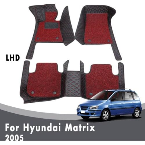 Double Layer Wire Loop Carpets For Hyundai Matrix 2005 Car Floor Mats Interior Protect Accessories Leather Rugs Decoration