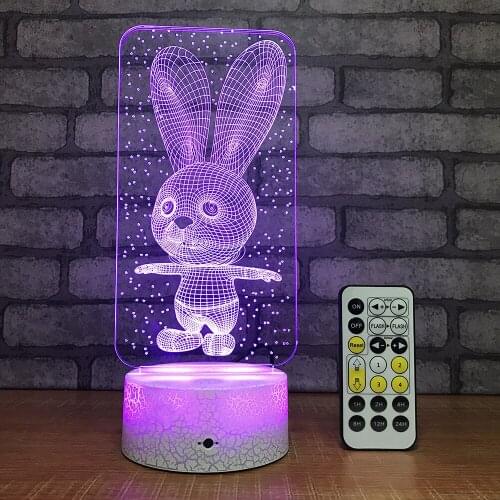 Electronic Products Cartoon 3D Lamp Cute Rabbit Led Usb Night Lamp Novelty Gift 3d Small Table Led Night Light