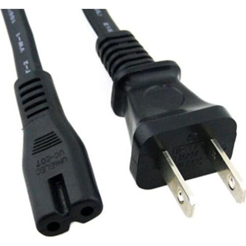 Eua ficha de alimentacao cabo de cabo de saida do 2-prong 2 tomadas de energia IEC 320 IEC320 C7 para Laptop Notebook Tablet1.5m