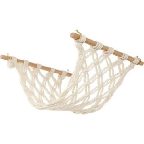 Macrame Fruit Hammock for Kitchen Under Cabinet,Veggie Hammock Fruit Holder Net and Hook for Hanging Fruit Basket