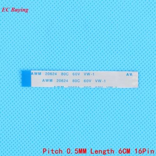 FFC/FPC Flexible Flat Cable 16Pin Reverse Direction Ribbon Flat Cable LCD Cable 0.5mm Pitch Length 6cm 16 Pins 5Pcs