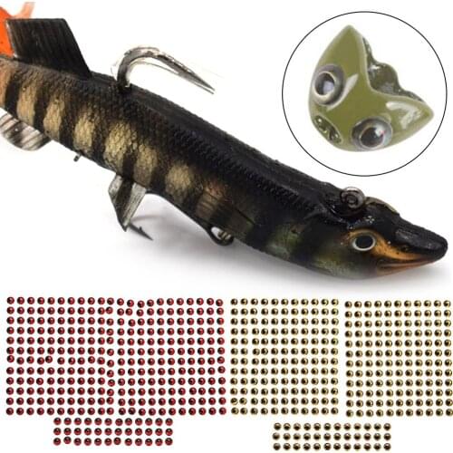 Fishing Lure Eyes 300pcs/set 3D Simulation Eyeball Down Crankbait Minnow Popper VIB Artificial Fish Eyes with Eyebrow