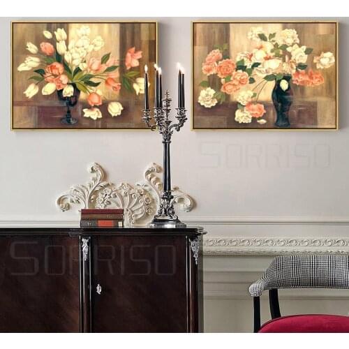 Classical Flower Vase Canvas Painting Wall Art Posters And Prints Pictures for Living Room Home Dining Decor Artwork