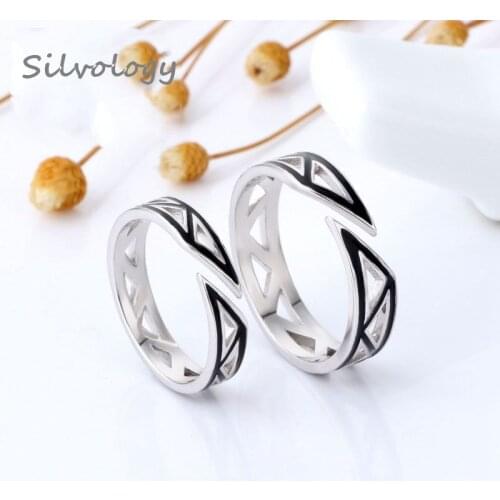 Silvology Net Of Love Couple Rings Original Sterling 925 Silver Openwork Creative Romantic Rings For Lovers Summer Jewelry Gift