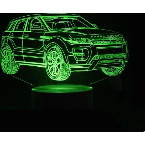 Creative 3D Night Light Supper Car LED USB Table Lamp 7 Colors Changing 3d Lamp Novelty Led Night Lights Sitting Room Decor