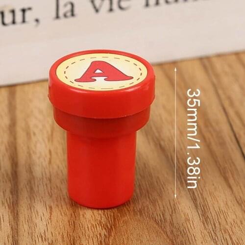 26 Pcs Alphabets Round Stamp Seal Self Inking Scrapbooking Plate Ink Pad Stamper 54DA