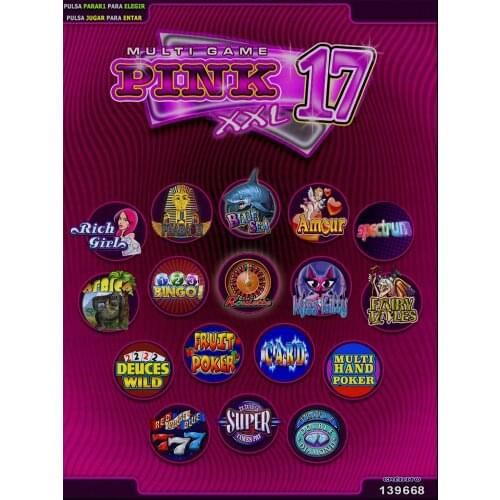 Multi game Pink 17 in 1 XXL game board link new vertical screen arcade game machine