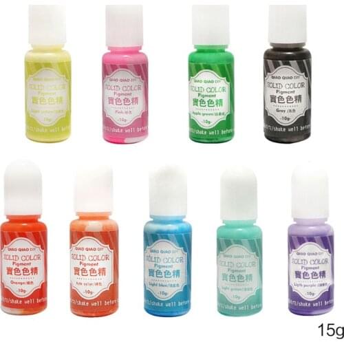 9 Pcs/set Solid Color Resin Dye Epoxy UV Coloring Pigment DIY Handmade Craft Art Set Jewelry Making Filler