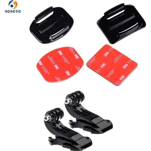 4PCS Flat Curved Base Helmet Mount base Adapter Set For Gopro Hero 8 7 6 5 4 Xiaomi yi SJCAM Dji Osmo Action Camera Accessories