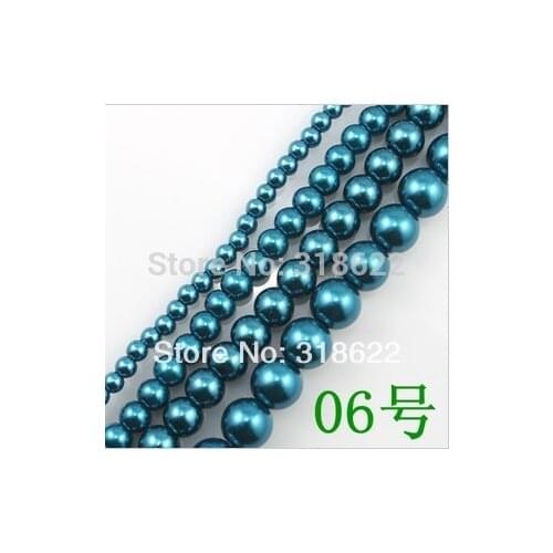 Wholesale! 4mm/6mm/8mm/10mm/12mm/14mm/16mm #06 Glass Beads Round Imitation Loose Pearl Bead Free shipping