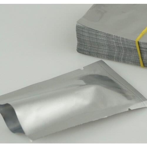 200pcs/lot, 8x12cm Pure aluminium bag - silver white purity foil plastic pouch heat seal, smell proof coffee bean storage sack