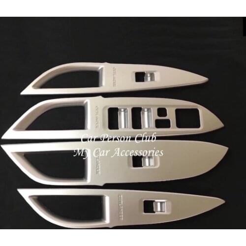 ABS Chrome Interior Door Armrest Panel Window Lift Switch Button Cover Trims For Mitsubishi Outlander 2013-2019 Car Accessories