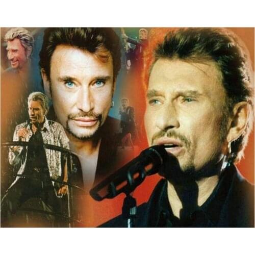 Full Square / Round 5d Diamond Painting johnny hallyday Portrait Diamond Mosaic French Musician Sticker Home Decor