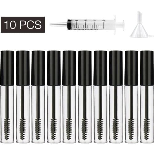 10ml Clear Empty Mascara Tube With Eyelash Bottles Cosmetic Container Bottle Eyelash Refillable Mascara Makeup Container