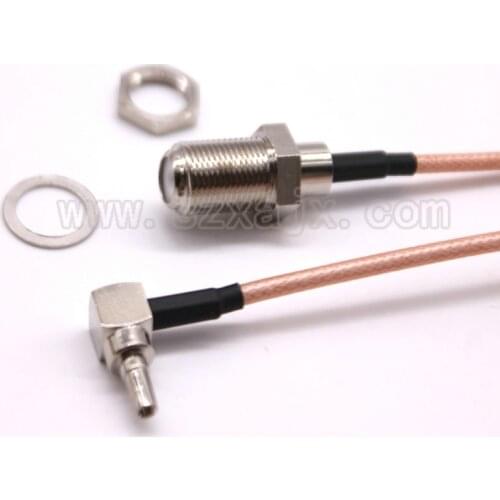 JXRF Connector 200pcs F to CRC9 cable F female to CRC9 right angle RG316 Pigtail cable 15cm for Huawei 3G/4G USB Modem