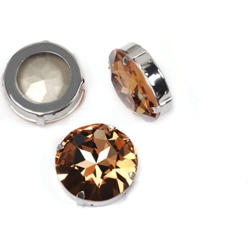 Rivoli Light Colorado Topaz Glass Fancy Loose Rhinestones for Clothes Jewelry Decoration Pointback Strass Crystal Applique Beads