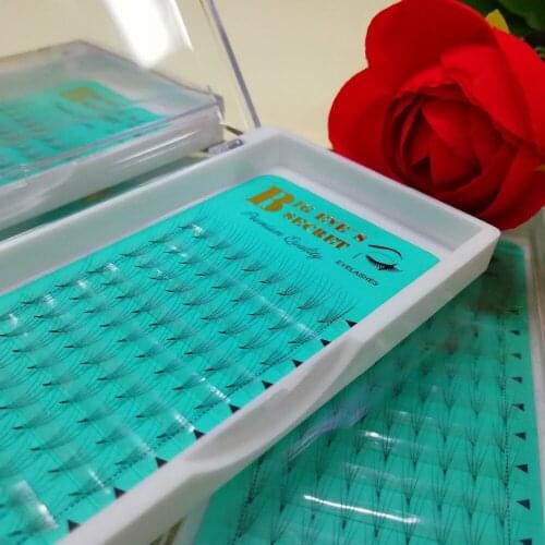 Luxury 4D Soft silk Pre Fanned Volume Eyelashes Extension Private label C D Curl Hand Made Premade fans Free shipping