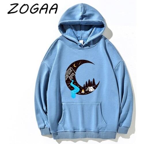 ZOGAA 2021 Spring New Mens Thick Hooded Sweatshirt Trend Simple Printed Harajuku Hoodie Casual Youth Student Sweatshirt Couple