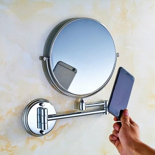 ZGRK Bath Magnifying Mirror Wall Mounted Makeup mirror Bathroom Accessories Adjustable Cosmetic Mirror 2-Face Bathroom Mirror