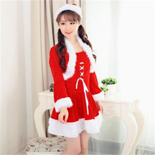 Adult female Santa Claus Christmas apparel Christmas clothing Christmas performance clothing womens dress sweet Christmas