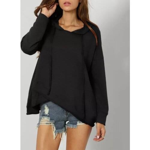 Womens Classic Casual Solid Color Simplicity Temperament Long Sleeve Hoodie Pullover Solid Sweatshirt Streetwear Dames Trui