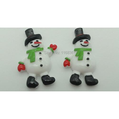 1pcs/lot resin flat back happy snowman 39mm Cabochons Scrapbooking Hair Bow Center DIY Christmas decration C101-3