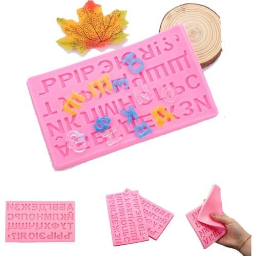 1 Pcs Russian Alphabet Epoxy UV Resin Silicone Mold Fondant Silicone Casting Molds For DIY Crafts Cake Decorating Accessories