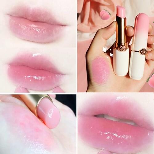 1PCS Crystal Temperature Change Lip Balm Vitality Color Lipstick Peach Girl Lip Balm Change Lipstick Lip Care Beauty Makeup