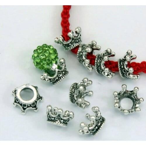 10 Pcs/set Alloy Hair Cuffs Clips Ring Tube Silver Jewelry Metal Hair Braid Dreadlock Beads Retro Crown Design Braided Hair Ring