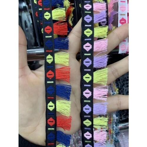 2.5cm colorful trimming tassel, tassel fringe, polyester ribbon fringe, AT190314A