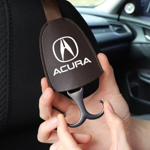 2Pcs PU Leather Car Seat Back Hooks Universal Interior Accessories For Acura RDX CDX TLX-L RLX TSX RSX NSX MDX ILX TLX ZDX