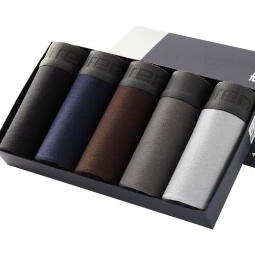 5Pcs/lot Cotton Mens Panties Underpants Boxer Mens Underwear Man Sexy Breathable Solid Flexible Comfortable Shorts Boxers Homme
