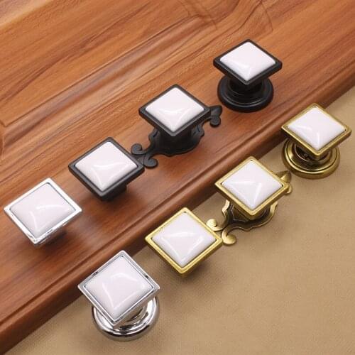5 Pcs Wardrobe Drawer Cabinet Door Handle Modern Simple Ceramic Single Hole Art Knobs Wardrobe Pulls Furniture Handle with Screw