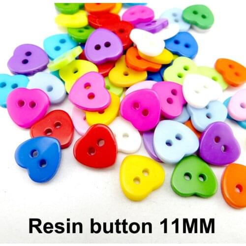 50PCS 11MM Shirt RESIN Sweater Heart Button Decorative Coat Kids Sewing Clothes Accessory Buttons Fits R-363