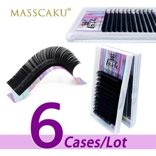 6case/lot Free shipping 8-18mm & mix length 100% handmade faux mink natural matte black lash flat ellipse eyelash extension