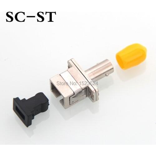 Free Shipping 100pcs/lot SC ST Optical Fiber Adapter Adapters SC-ST Fiber Optic Adapter Flange ST-SC