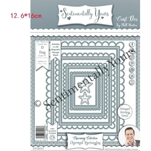 CH 2021 New Arrival Rectangle Metal Cutting Dies 3D DIY Scrapbooking Carbon Sharp Craft Die Photo Invitation Cards Decoration
