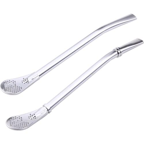 Spoon Tea Filter Yerba Mate Tea Straws Stainless Steel Drinking Straw Bombilla Gourd Reusable Tea Tools Washable Bar Accessories