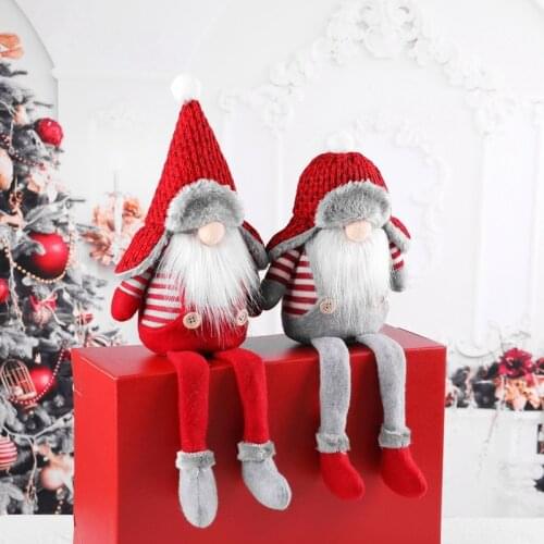 Decorative Santa Doll Hanging Ornaments Plush Gifts Christmas Reusable Middle Human-Shape Decoration Christmas Pendant