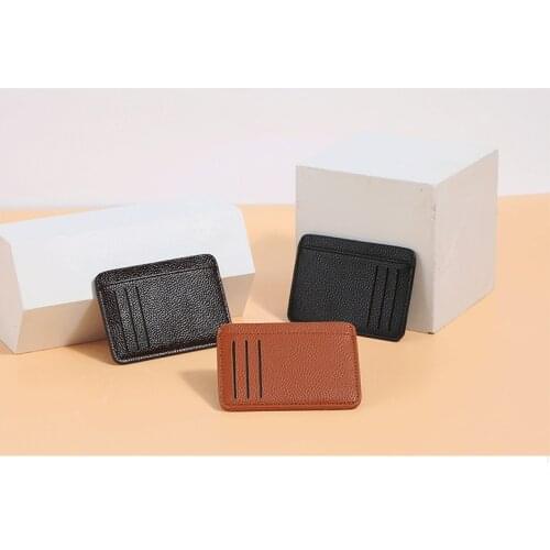 1 PCS PU leather ID card holder candy color bank credit card holder multi-slot ultra-thin business card holder for men and women