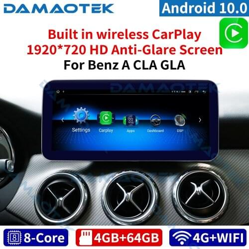 DamaoTek 10.25 inch Android 10.0 car dvd player For Mercedes-Benz A W176 CLA C117 GLA X156 2012-2020 wireless carplay multimedia