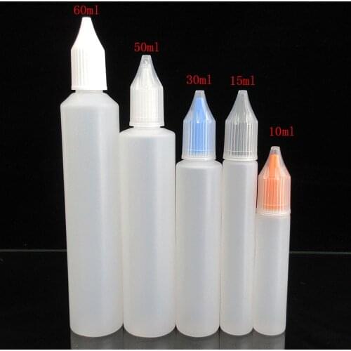 10pcs/lot 10ml 15ml 30ml 50ml 60ml Unicorn Pen Shape Dropper Bottle,Refillable Drops Empty long thin Bottle with Childproof Cap