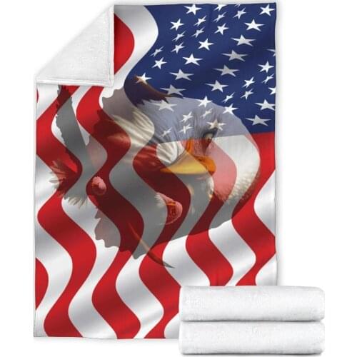 Eagle 3d printed fleece blanket for Beds Hiking Picnic Thick Quilt Fashionable Bedspread Sherpa Throw Blanket 05