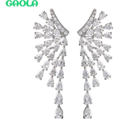 GAOLA Exaggerated Branch Earrings Luxury Luxury Sense Tassel Earrings Exquisite Ladies Jewelry Hanging Plant Banquet Jewelry