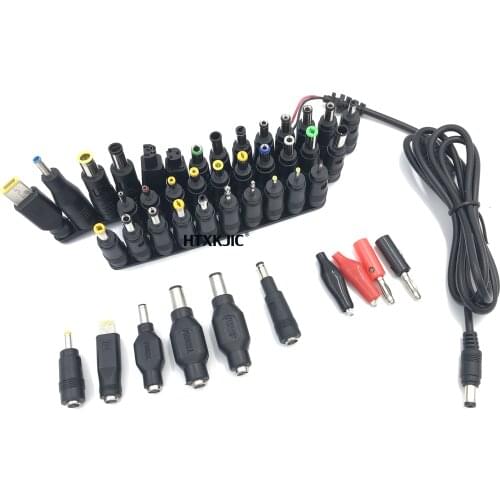 Laptop DC Power Adapter Kits 34 PCS Universal DC AC Power Adapter Tips Connector for Lenovo Thinkpad Power Supply Plug Jack Sets