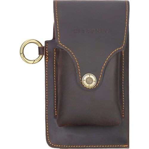 Leather Phone Holster for Man, Leather Cell Phone Belt Holster, Leather Belt Pouch for Men, Phone Holster for iPhone 12 11 Pro