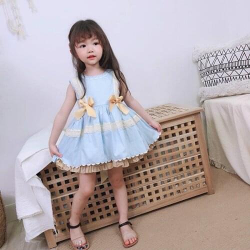 Summer Spanish Girls Cotton Sweet Vest Dress Baby Girls Dress 2pcs Set Toddler Girl Dress Baby Girls Quality Clothes Set