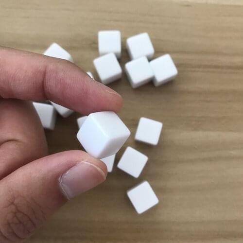 Wholesale 100/200/500 Pcs 12mm Dice White Blank Square Corner Dice Set Can Write and Carving Children Teaching Instruments