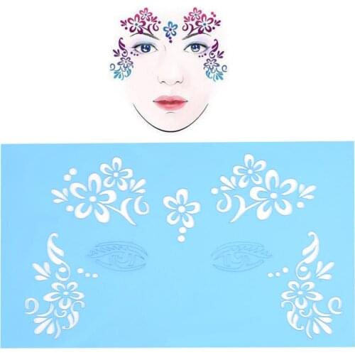 7 Styles Tattoo Stickers Airbrush Glitter Tattoo Stencil Body Art Facial Makeup Template Face Paint Drawing Tattoo Design Tools